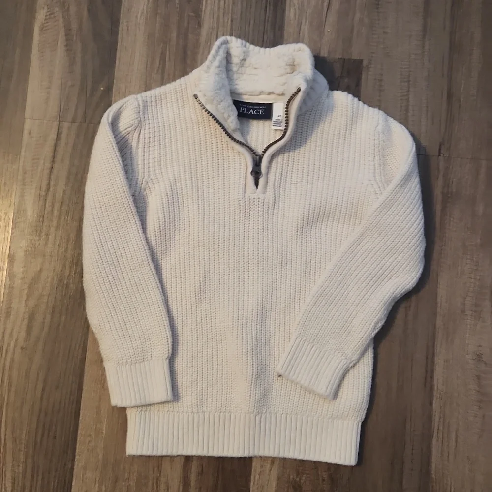 The Children's Place Ivory Zip Sweater Size 4/5